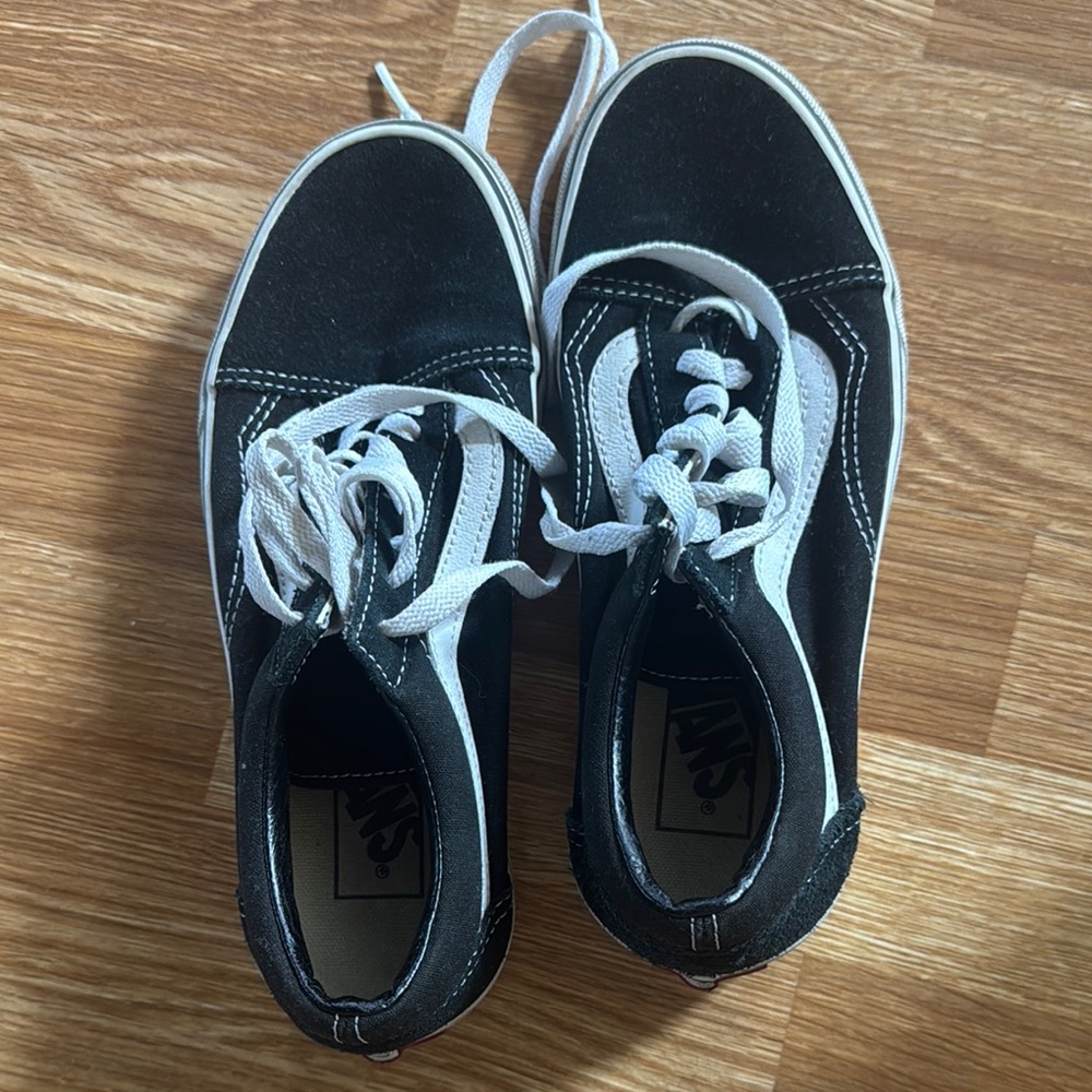 Vans Classic Black and White Lace-Up Shoes